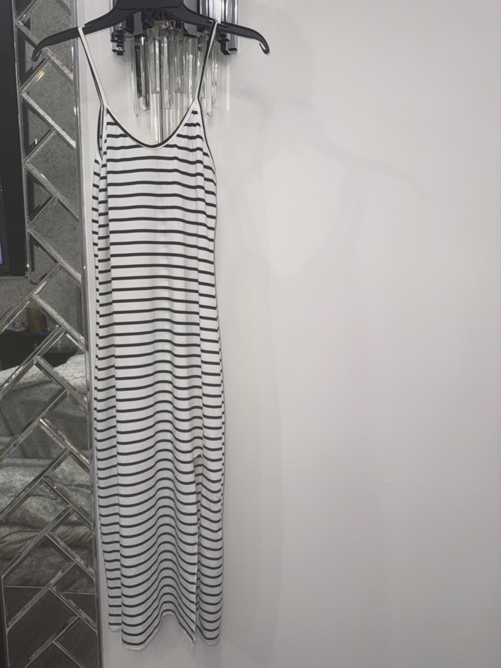 Forever 21 Striped Black & White Maxi Slip fitted Dress
